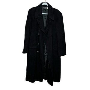 Vtg TSE Womens Jacket Winter Wool Cashmere Silk Coat Overcoat Sz M Black Button